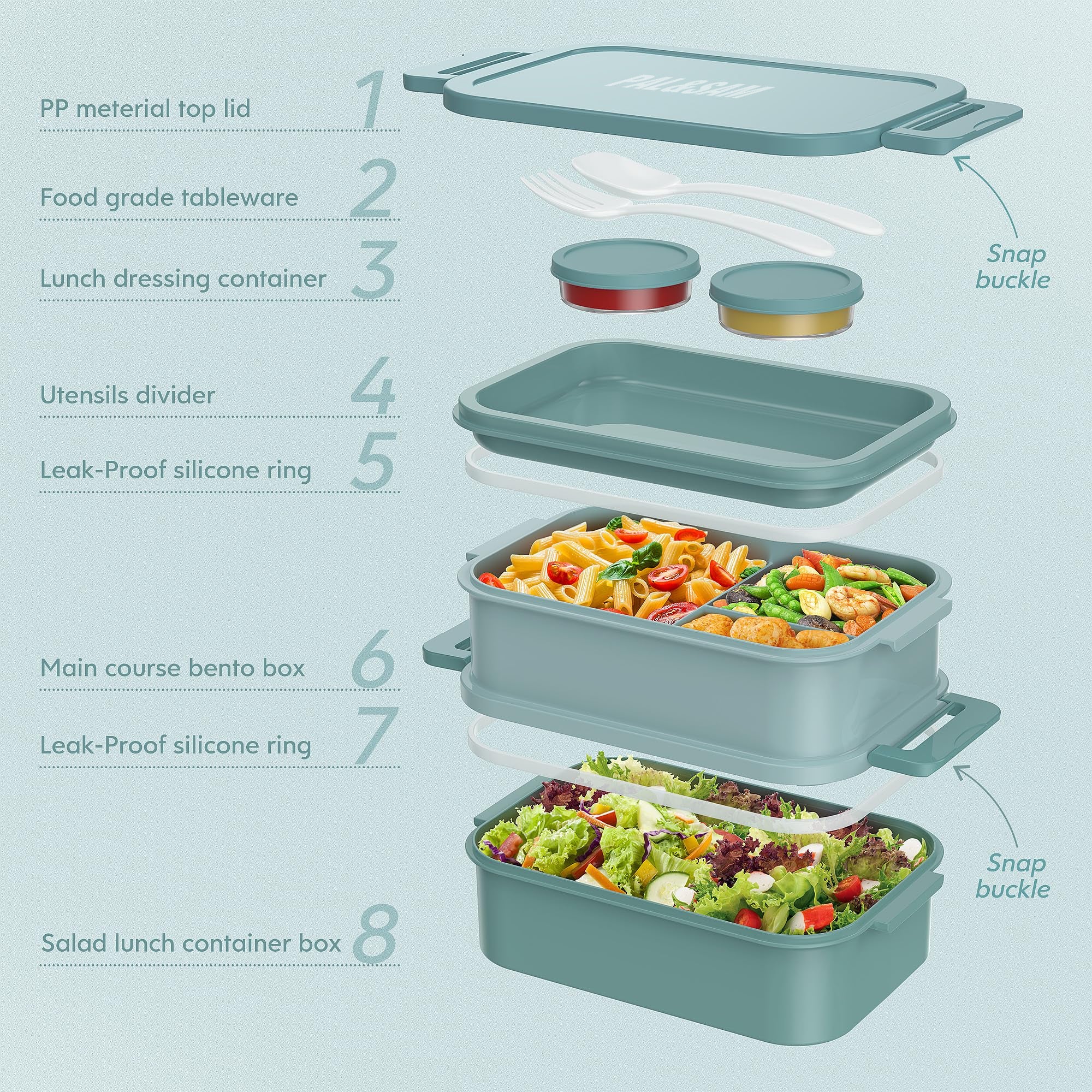 PAL&SAM Bento Box Adult Lunch Box