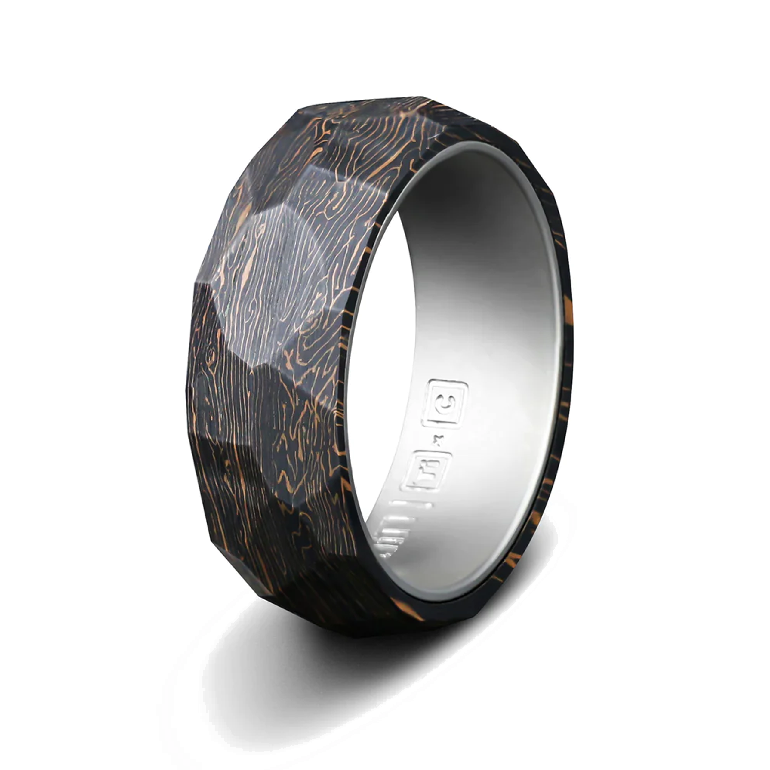 MURADIN Mens Carbon Ring with Titanium Inner Ring
