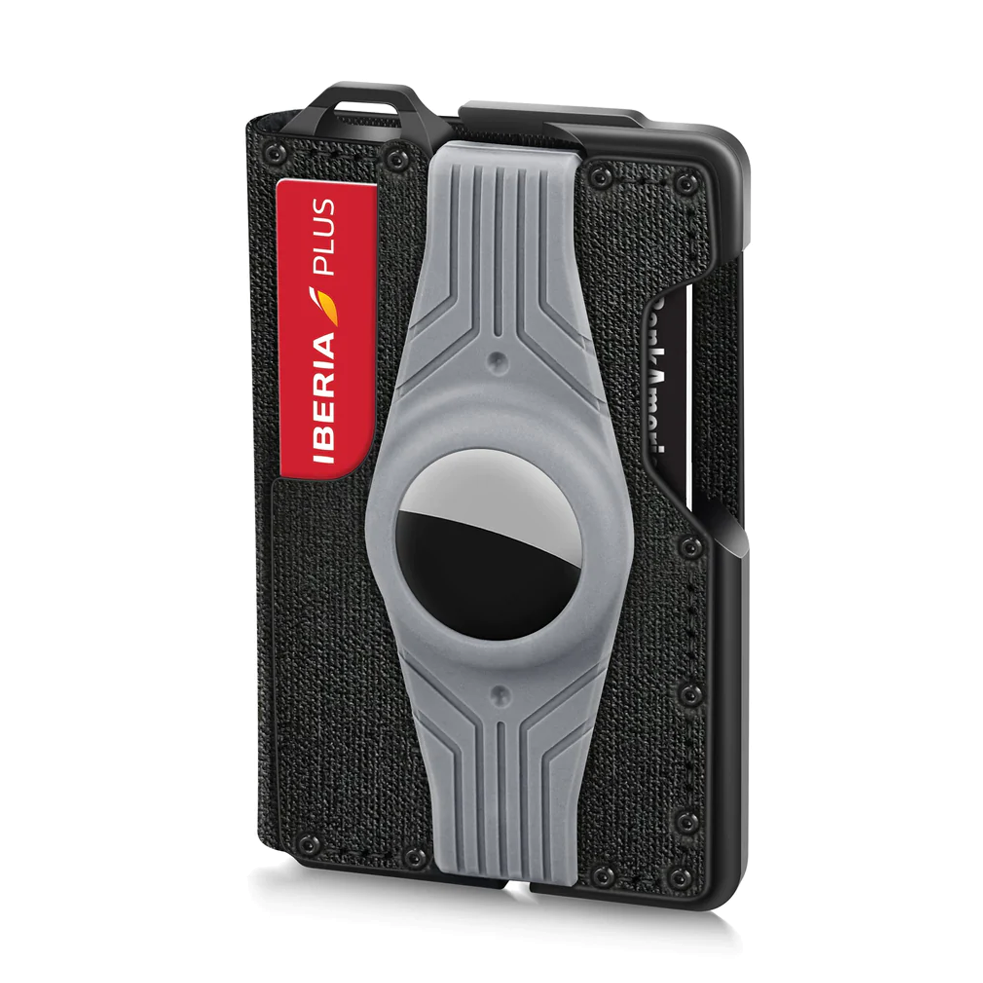 H01 Tactical Bifold Wallet with AirTag Holder Black PU