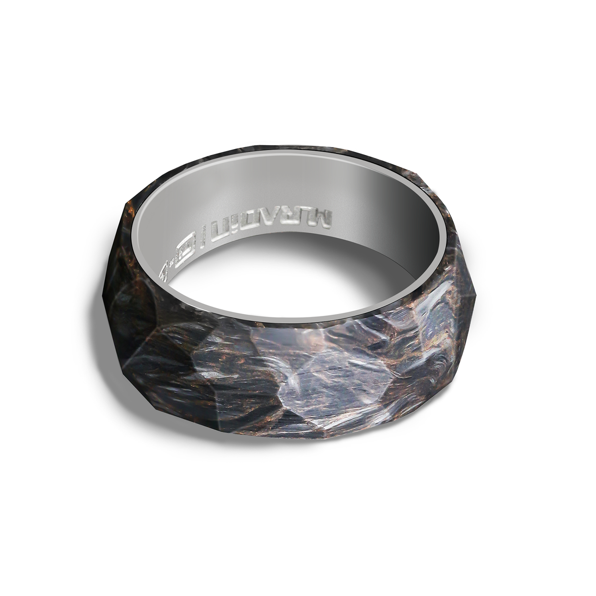 MURADIN Mens Carbon Ring with Titanium Inner Ring