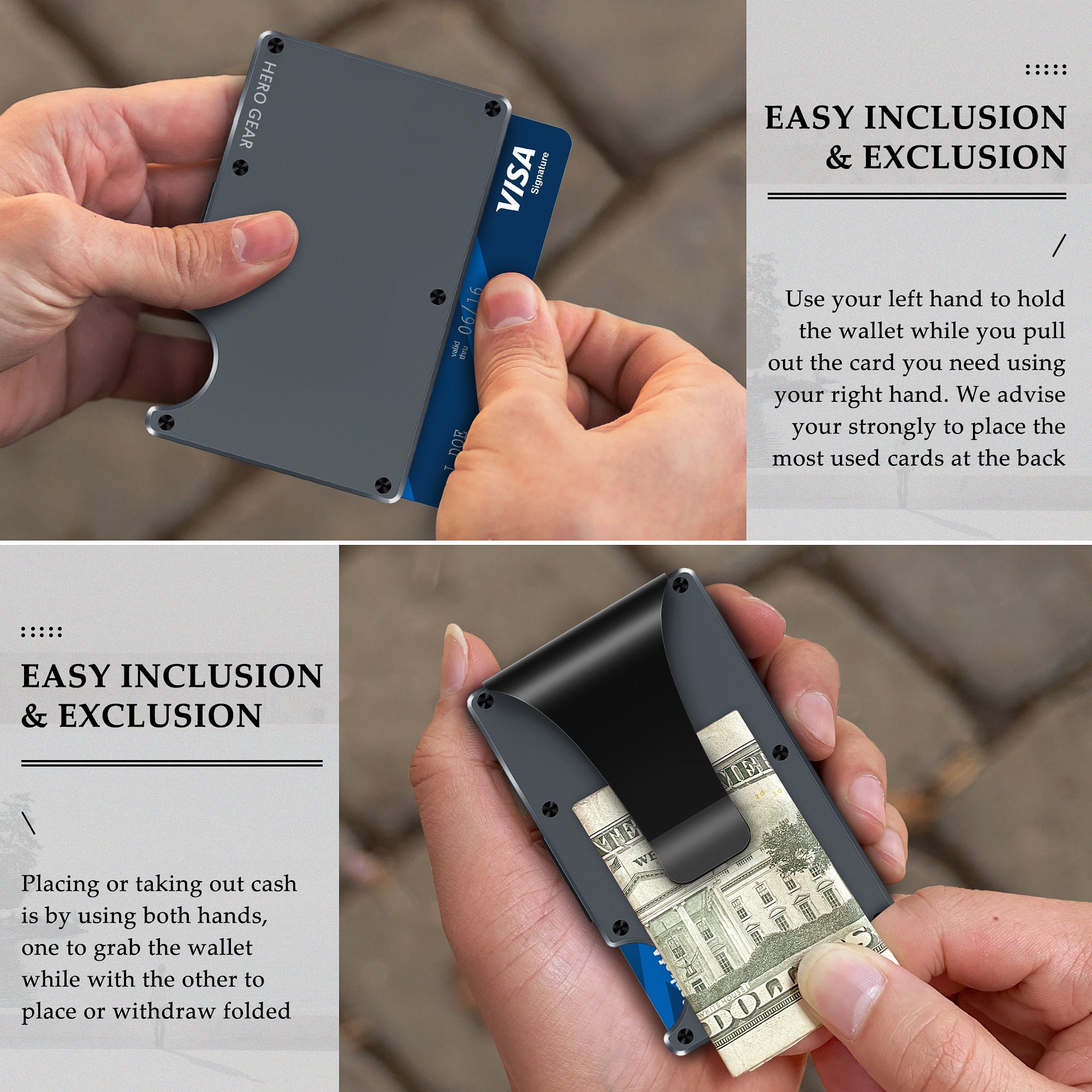 HERO GEAR Men’s Minimalist Wallet – Black