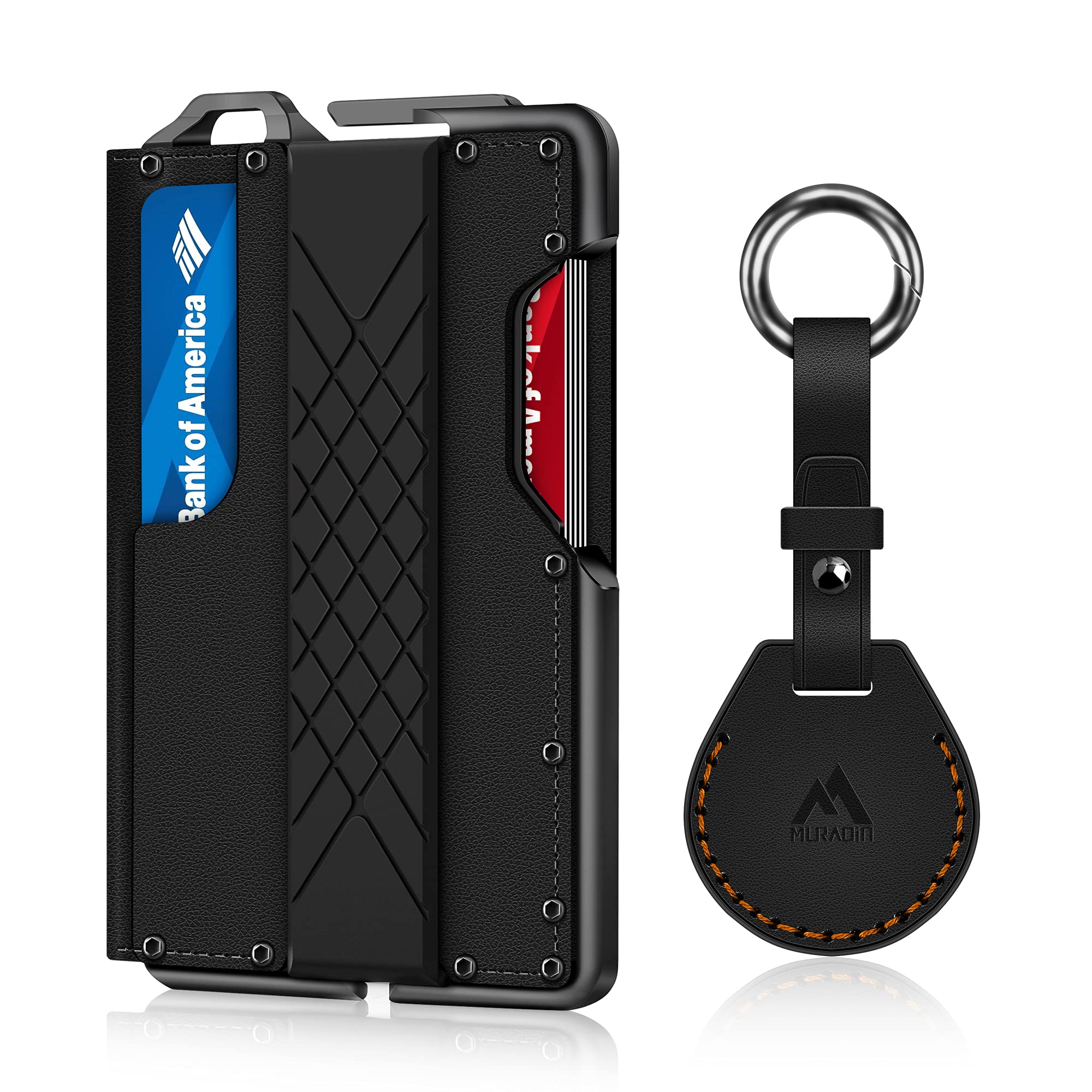 Rustico KT-AC0121-0003-LI Leather Keychain Wallet in Black