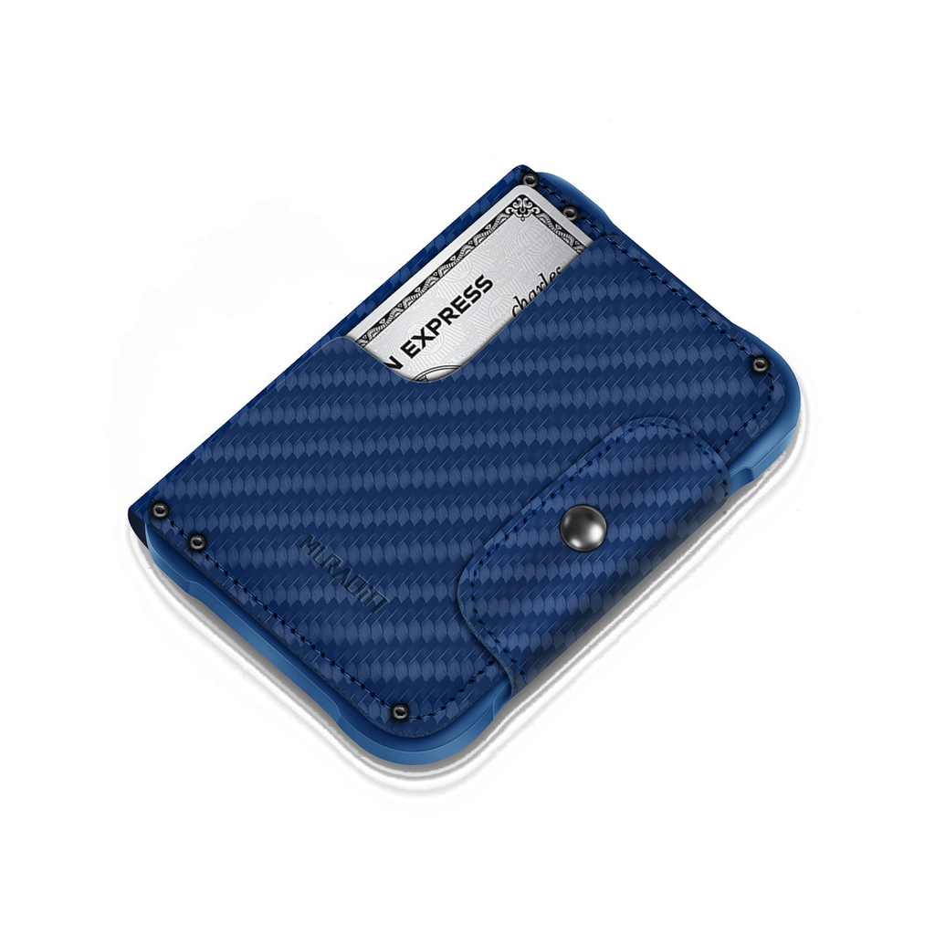 C1804H1 RFID Carbon Fiber Wallet For Men -- Stylish, Secure, and Durable With Advance RFID Protection in Elegant Blue