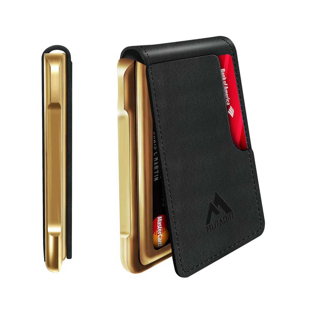 V03 – Minimalist Wallet – Black & Gold