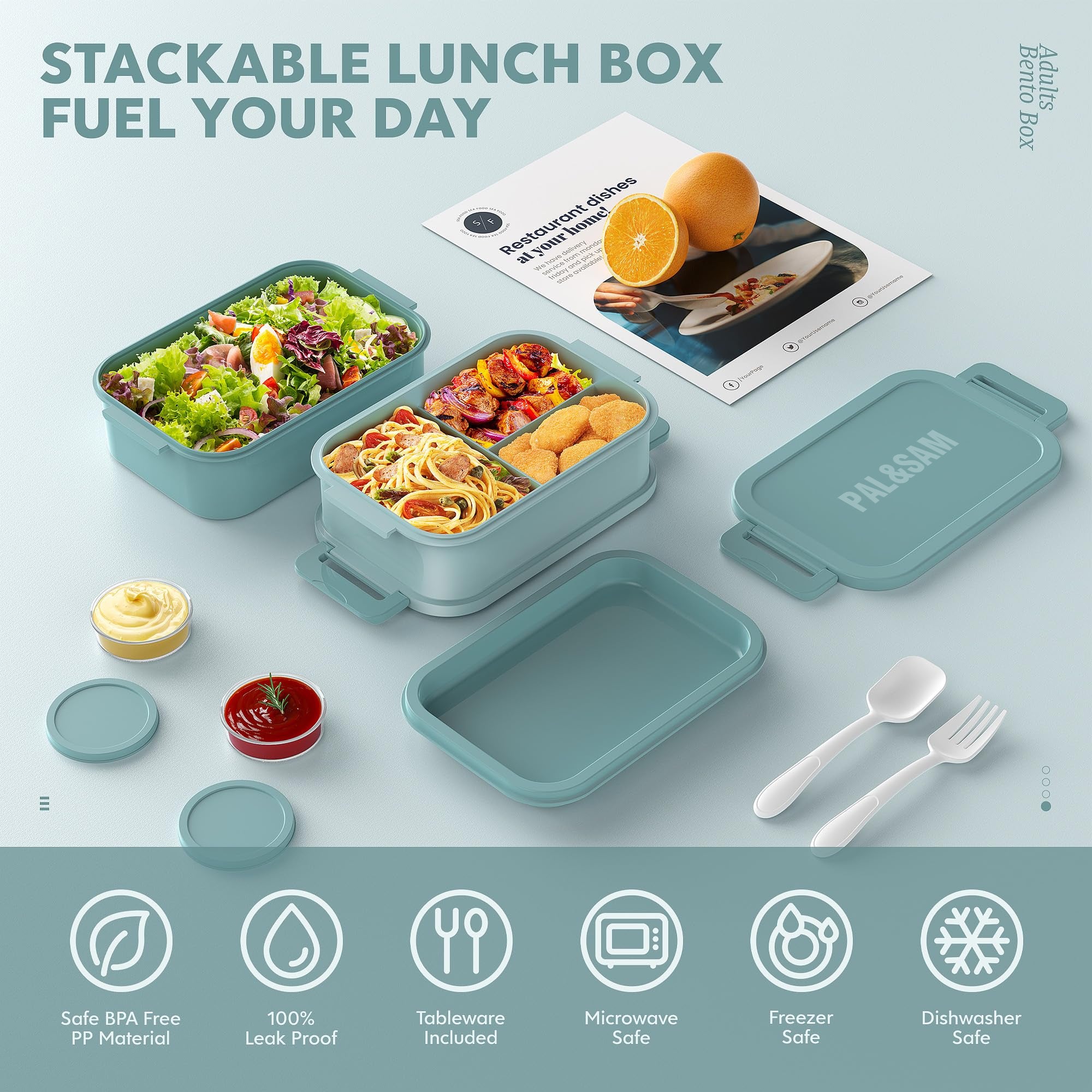 PAL&SAM Bento Box Adult Lunch Box