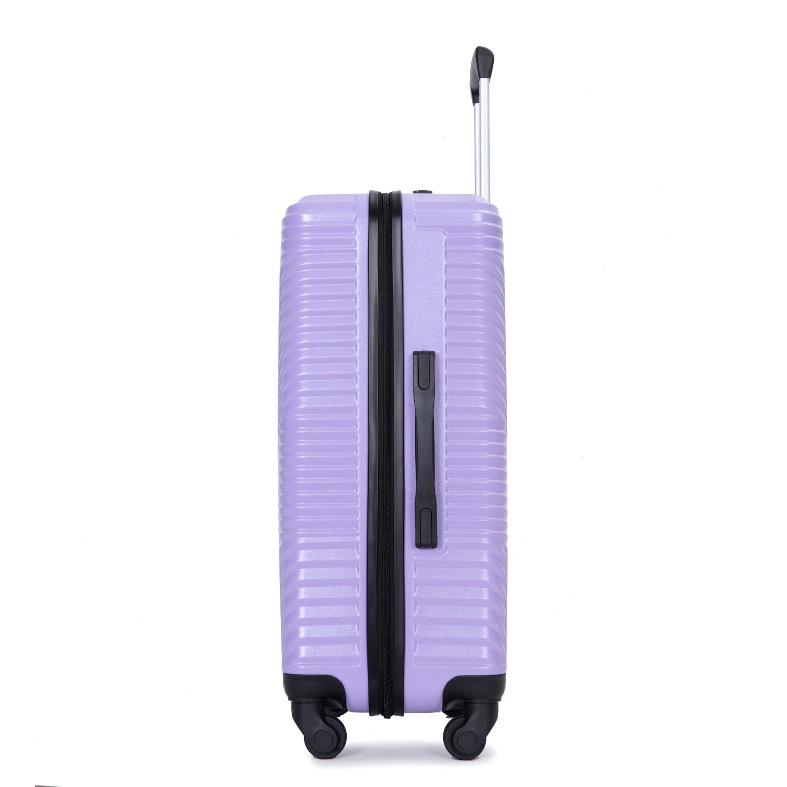 3 Piece Luggage Sets PC+ABS Lightweight Suitcase with Two Hooks, Spinner Wheels, (20/24/28) Light Purple