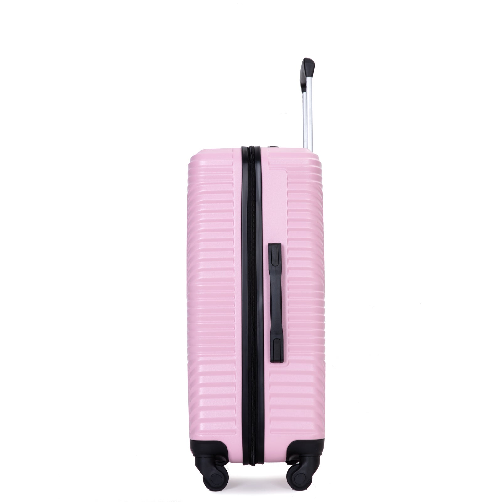 3 Piece Luggage Sets PC+ABS Lightweight Suitcase with Two Hooks, Spinner Wheels, (20/24/28) Pink