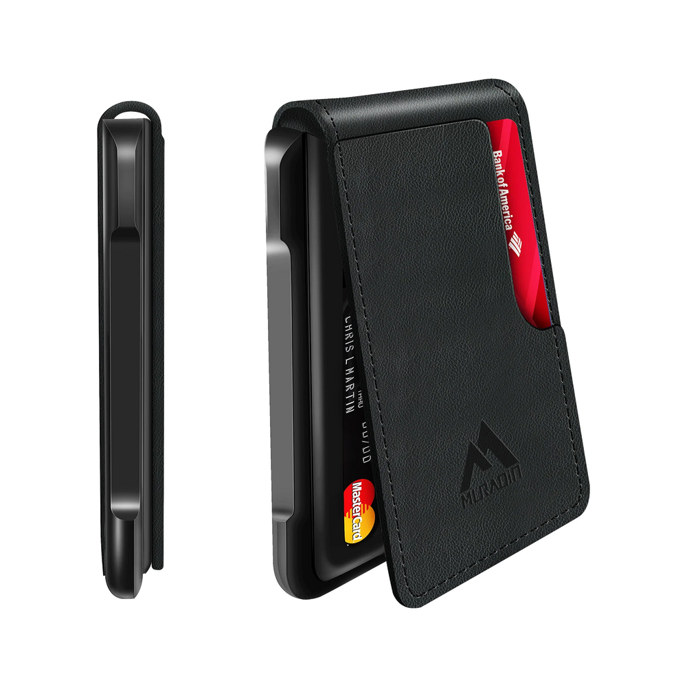 RFID Blocking Leather Bifold Wallet - V03 Black