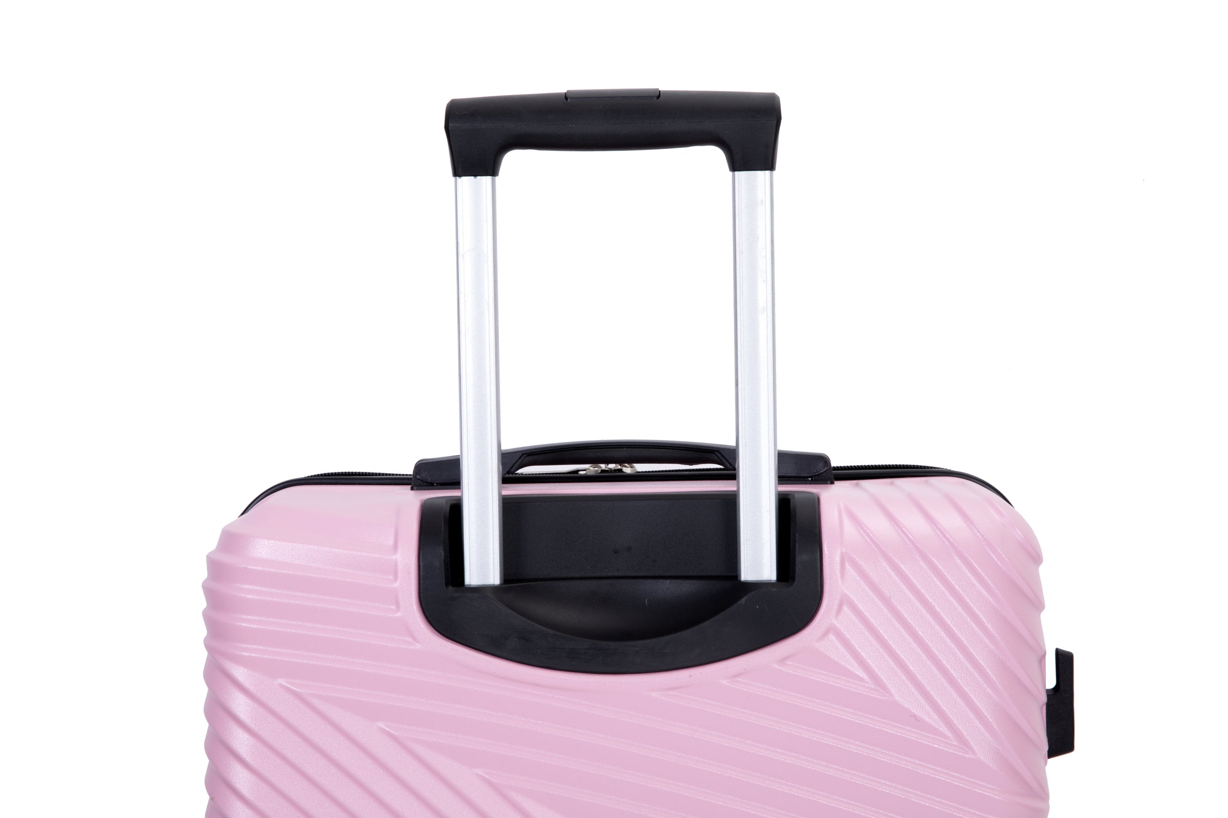 3 Piece Luggage Sets PC+ABS Lightweight Suitcase with Two Hooks, Spinner Wheels, (20/24/28) Pink