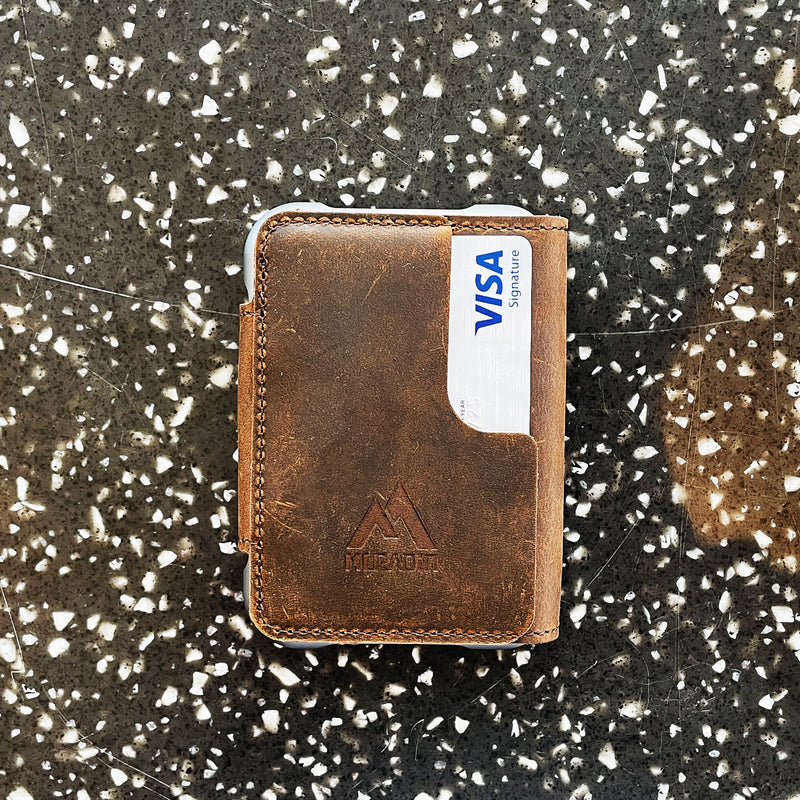 H02 - Leather Card Holder Wallet for Men - Crazy Horse