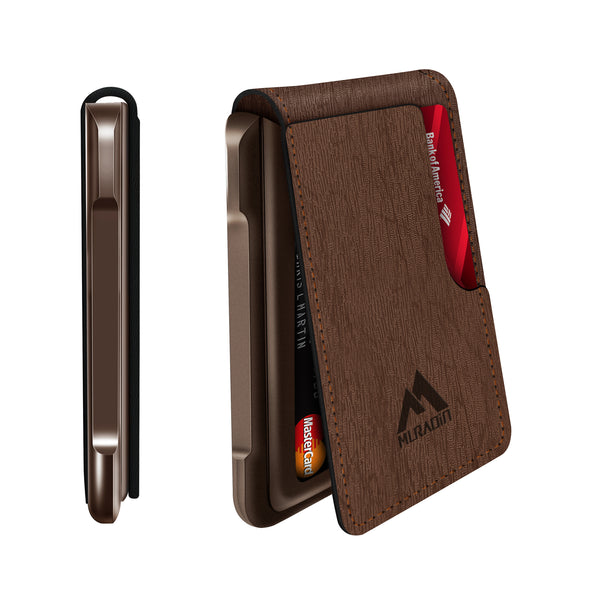 V03 - Dapper Slim RFID Blocking Wallet - Deep Taupe Tree Pattern