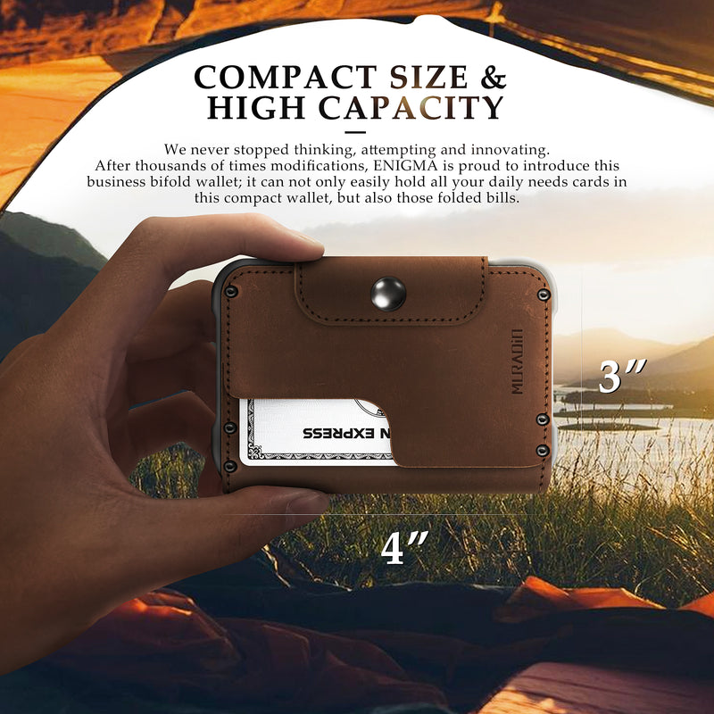 H02 - Leather Card Holder Wallet for Men - Crazy Horse