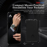 H01 - Leather Bifold Wallet with Airtag Holder Keychain - Black