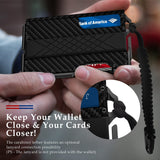 H01 - Slim Bifold Wallet with Keychain - Carbon Fiber Pattern