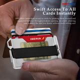 H01 - Minimalist Leather Wallet with Airtag Holder Keychain - Crazy Horse