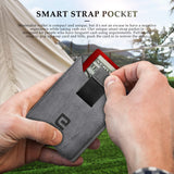 H03 - Minimalist Front Pocket RFID Blocking Leather Wallet - Grey Tree Pattern